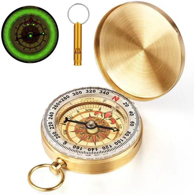 Main image of Camping Survival Compass, Waterproof Pocket Compass, with Luminous Function, for Hiking Hunting Camping Outdoor Military Navigation Tool