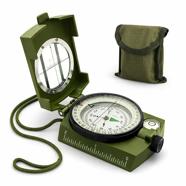 Main image of Hiking Compass for Survival, Lensatic Compass Water-Resistant & Durable for Camping, Backpacking, Hunting, Outdoor Adventures (Plastic)