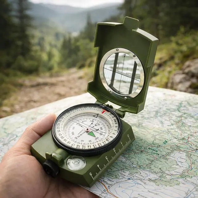 Alt view image 3 of 7 - Hiking Compass for Survival, Lensatic Compass Water-Resistant & Durable for Camping, Backpacking, Hunting, Outdoor Adventures (Plastic)