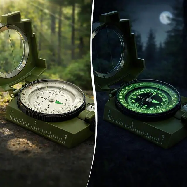 Alt view image 4 of 7 - Hiking Compass for Survival, Lensatic Compass Water-Resistant & Durable for Camping, Backpacking, Hunting, Outdoor Adventures (Plastic)