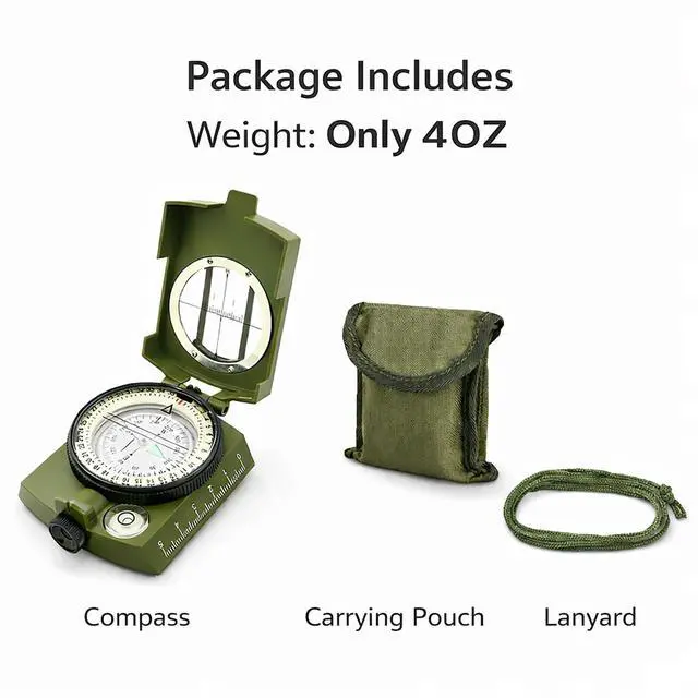 Alt view image 6 of 7 - Hiking Compass for Survival, Lensatic Compass Water-Resistant & Durable for Camping, Backpacking, Hunting, Outdoor Adventures (Plastic)