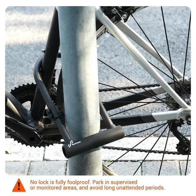 Alt view image 7 of 7 - Bike Lock: Heavy Duty Bike U Lock with 6ft Security Steel Cable - 18mm Shackle Bicycle U-Locks with Keys and Sturdy Mounting Bracket for Road Mountain Bike Bicycle, Size 11.5''x6.25''