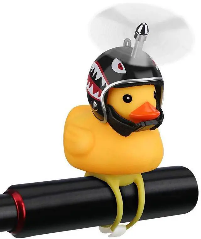 Main image of Duck Bike Bell, Rubber Duck Bicycle Accessories with LED Light, Cute Propeller Handlebar Bicycle Horns for Kids Toddler Children Adults Sport Outdoor