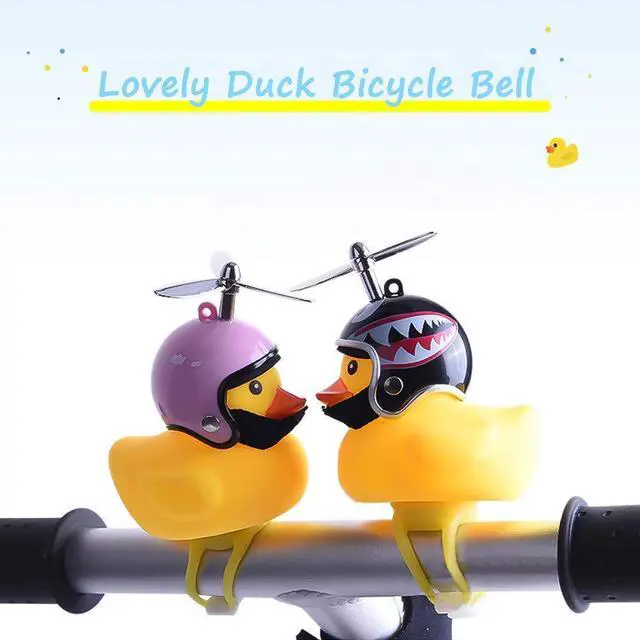 Alt view image 2 of 7 - Duck Bike Bell, Rubber Duck Bicycle Accessories with LED Light, Cute Propeller Handlebar Bicycle Horns for Kids Toddler Children Adults Sport Outdoor