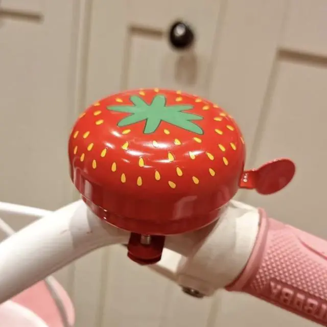 Alt view image 2 of 3 - Strawberry Bike Bell for Kids & Adults, Cute Bicycle Bell with Loud Crisp Sound, Cycling Accessory for Most Bikes, Durable Adjustable Size Easy to Install