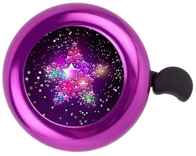 Main image of Kids Bike Bell, Aluminum Bicycle Bell for Kids Girls Toddlers Gifts, Cute Clear Sound Children's Bike Accessories Bell Ring, Adjustable Size Lovely Bike Horn Purple