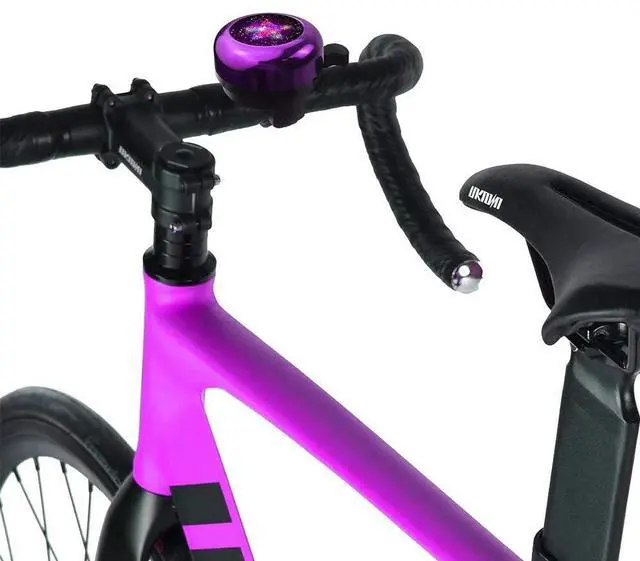 Alt view image 2 of 5 - Kids Bike Bell, Aluminum Bicycle Bell for Kids Girls Toddlers Gifts, Cute Clear Sound Children's Bike Accessories Bell Ring, Adjustable Size Lovely Bike Horn Purple