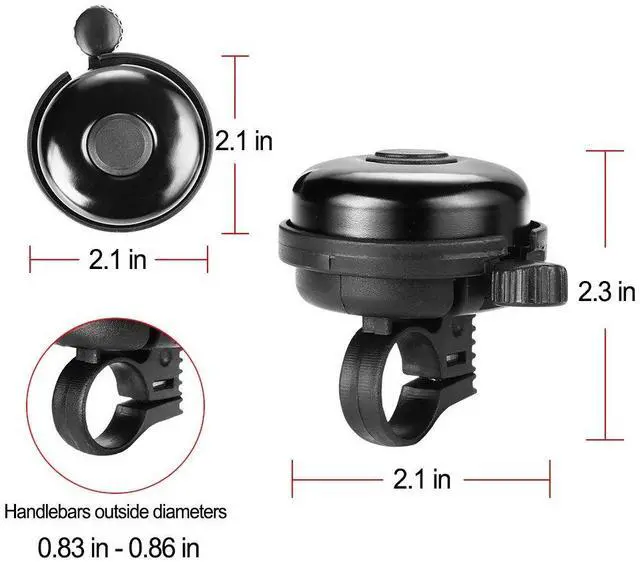 Alt view image 6 of 7 - Classic Bike Bell, Aluminum Bicycle Bell, Loud Crisp Clear Sound Bicycle Bike Bell for Adults Kids
