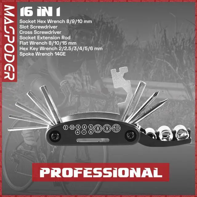 Alt view image 4 of 7 - Bike Repair Kit, Saddle Bag with Tire Tool, Mini Pump, Multitool Bicycle Accessories Set for Adult Bikes Road Mountain MTB