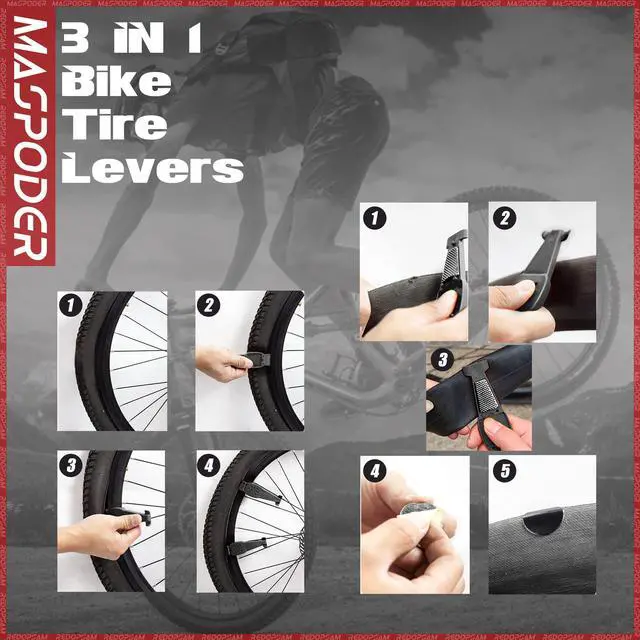 Alt view image 5 of 7 - Bike Repair Kit, Saddle Bag with Tire Tool, Mini Pump, Multitool Bicycle Accessories Set for Adult Bikes Road Mountain MTB