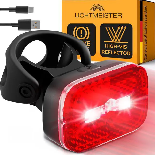 Main image of Bike Tail Light with Reflector and Intelligent Brake Light Function Rear Bike Light LED Bicycle Tail Light