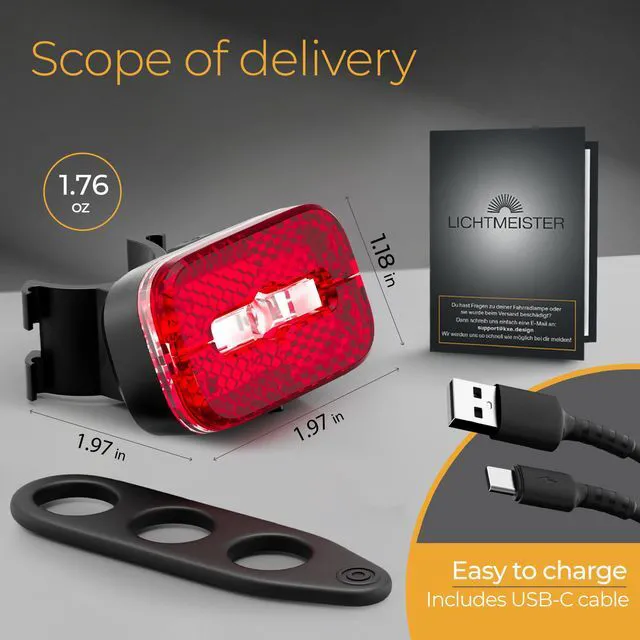 Alt view image 5 of 6 - Bike Tail Light with Reflector and Intelligent Brake Light Function Rear Bike Light LED Bicycle Tail Light