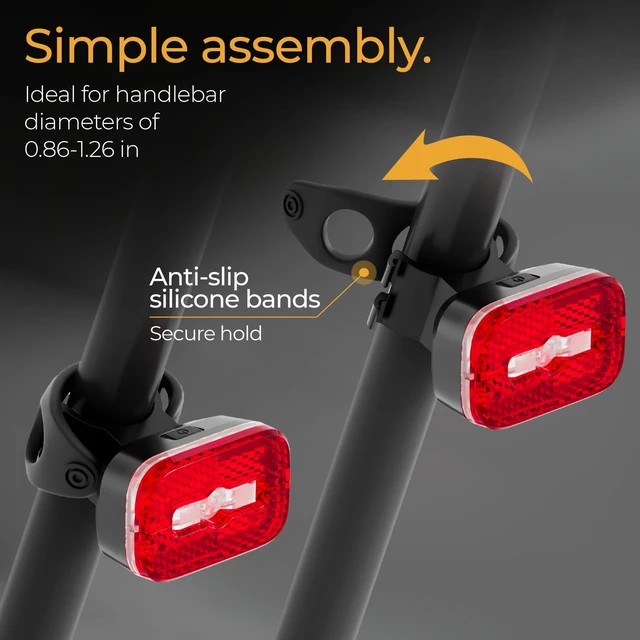 Alt view image 6 of 6 - Bike Tail Light with Reflector and Intelligent Brake Light Function Rear Bike Light LED Bicycle Tail Light