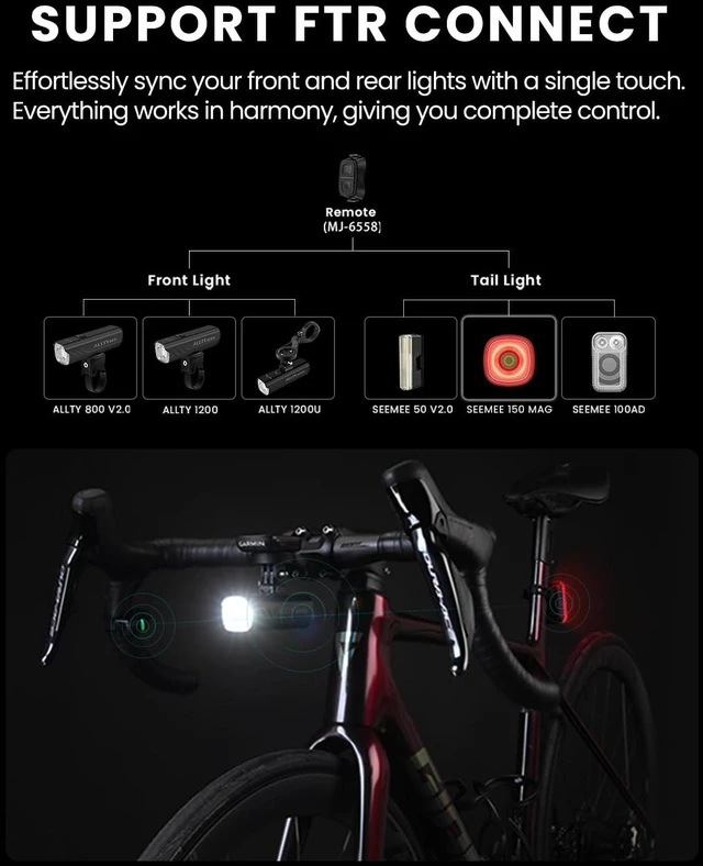 Alt view image 7 of 7 - SEEMEE 150 MAG Magnetic Rear Bike Lights,USB-C Rechargeable FTR LightSync Control Technology, IPX6 Waterproof Safety Rear Bicycle Lights, Best Bike Lights for Night Riding