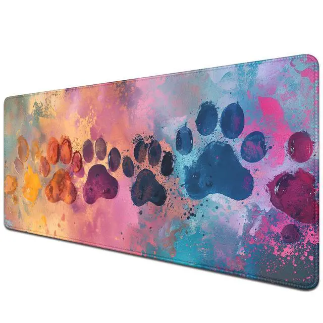 Alt view image 3 of 7 - Cute Dog Paw Print Mouse Pad Desk Mat,Large Mouse Pads Desk,Full Mouse Pad