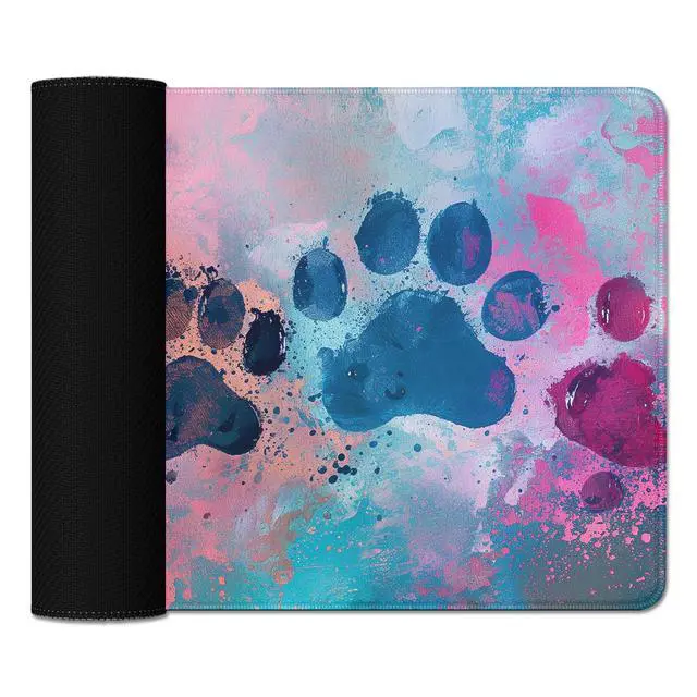 Alt view image 4 of 7 - Cute Dog Paw Print Mouse Pad Desk Mat,Large Mouse Pads Desk,Full Mouse Pad