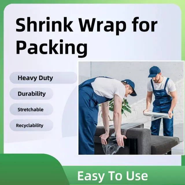 Alt view image 3 of 6 - Stretch Wrap Roll Heavy Duty Plastic Moving Wrap 11.8" X 500FT