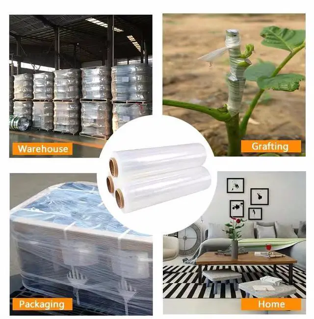 Alt view image 6 of 6 - Stretch Wrap Roll Heavy Duty Plastic Moving Wrap 11.8" X 500FT