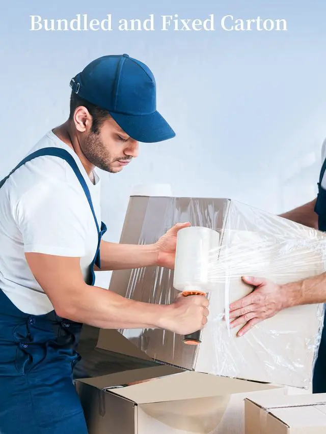 Alt view image 6 of 7 - 5" x 1000' Stretch Wrap, Shrink Pallet Film W/Handles, 4 Pack