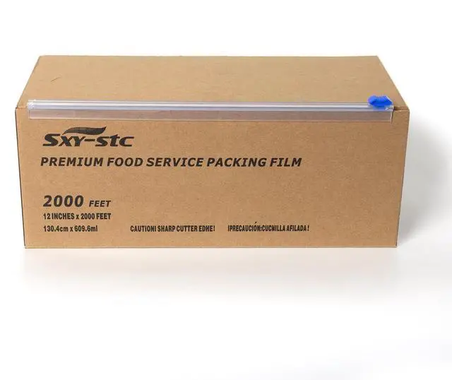 Alt view image 2 of 5 - Plastic Food Wrap Thick Enough for daily use Stronger for Comercial Use Durable With Slide Cutter 12"wide 2000 Feet long Home and Commercial Use Food Service