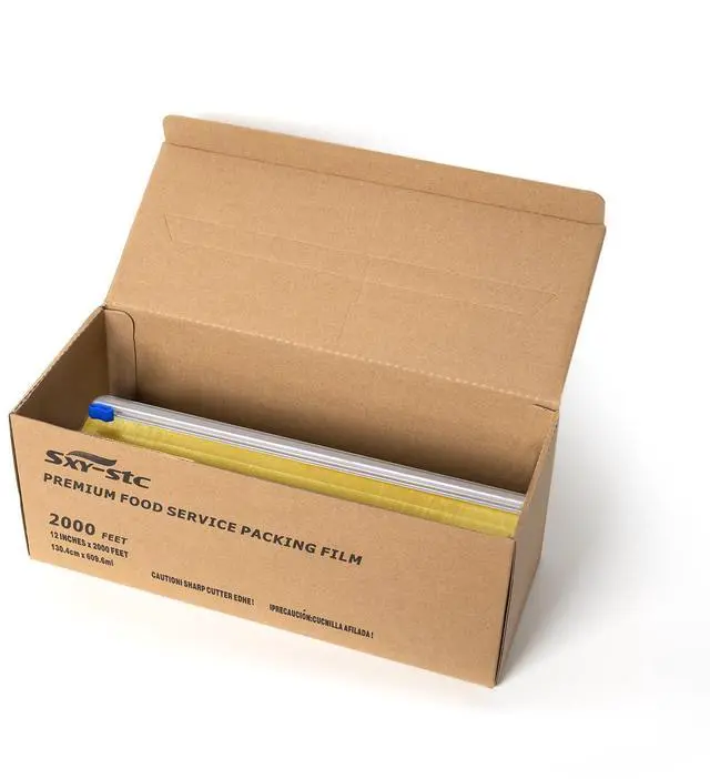 Alt view image 4 of 5 - Plastic Food Wrap Thick Enough for daily use Stronger for Comercial Use Durable With Slide Cutter 12"wide 2000 Feet long Home and Commercial Use Food Service