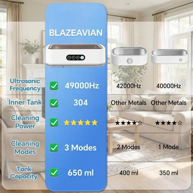 Alt view image 5 of 7 - Ultrasonic Jewelry Cleaner Machine: 49KHz Ultrasonic Cleaner with 3 Cleaning Modes for Jewelry,Glasses,Rings,Watch Strap,Dentures,Retainers,Coins,Earring,650ML 304 Stainless Steel Tank(White)