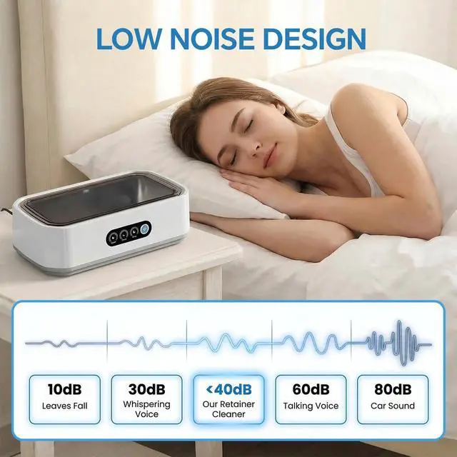 Alt view image 7 of 7 - Ultrasonic Jewelry Cleaner Machine: 49KHz Ultrasonic Cleaner with 3 Cleaning Modes for Jewelry,Glasses,Rings,Watch Strap,Dentures,Retainers,Coins,Earring,650ML 304 Stainless Steel Tank(White)