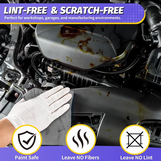 Alt view image 3 of 7 - Microfiber Cleaning Cloth,150 Pack Grey Cleaning Rags, Bulk All-Purpose Lint-Free Shop Towels Wipes, Commercial Micro Fiber Cleaning Towels Washcloth for Car Garage Housekeeping 11.5"*11.5"