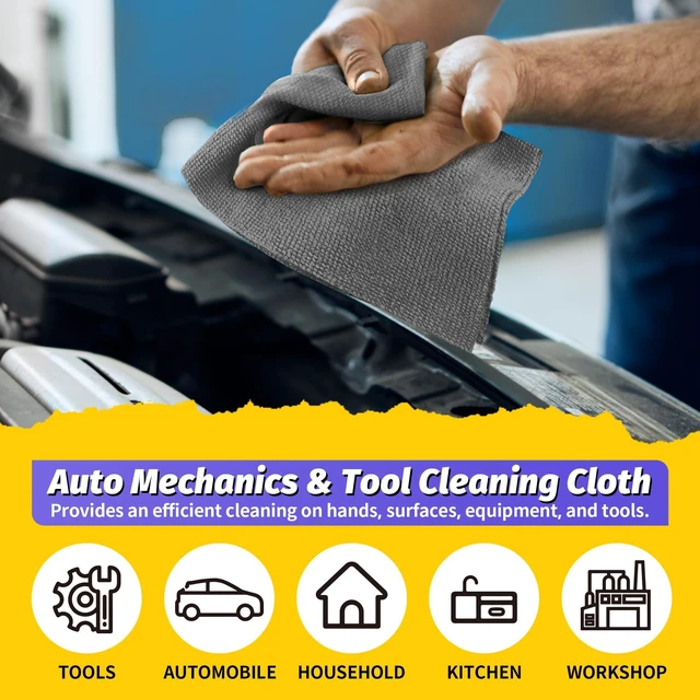 Alt view image 5 of 7 - Microfiber Cleaning Cloth,150 Pack Grey Cleaning Rags, Bulk All-Purpose Lint-Free Shop Towels Wipes, Commercial Micro Fiber Cleaning Towels Washcloth for Car Garage Housekeeping 11.5"*11.5"