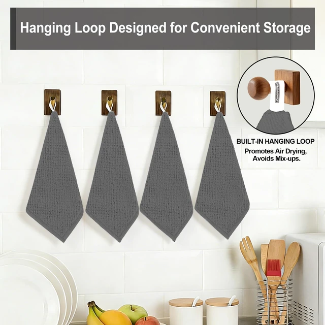 Alt view image 3 of 7 - Microfiber Cleaning Cloth, 12 Pack Grey Cleaning Rags,12" X 11" Lint Free Dish Towels Wash Cloths, Reusable Microfiber Towels for Home and Kitchen Bathroom Apartment Cleaning Supplies