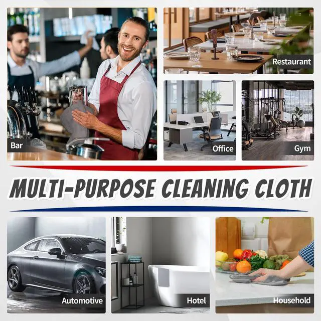 Alt view image 7 of 7 - Shop Towels, Pack of 50, Grey Microfiber Cleaning Cloth Bulk, Microfiber Towels for Cars, All-Purpose Absorbent Cleaning Rags, Dust Cloth for Automotive, Mechanic, Garage, 11.5 x 11.5 inch