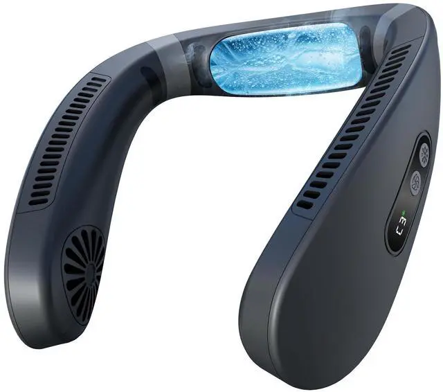 Main image of HIGO CoolMaster Ultra Neck Fan, Neck Air Conditioner, 2-in-1 Cooling Neck Fan Portable Rechargeable, Wearable Personal Fan, 5500mAh Large Battery, Ergonomic Design, Glacier Gray