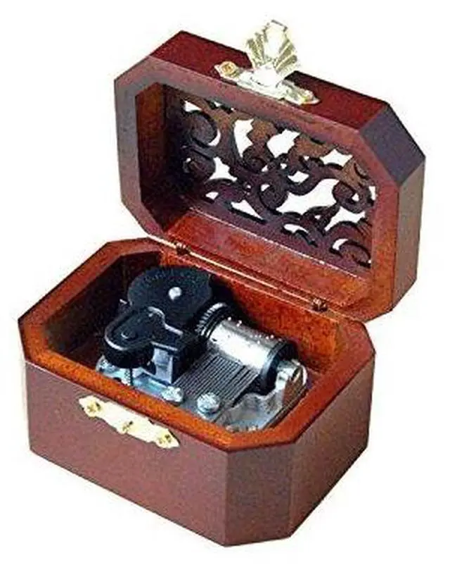 Main image of Vintage Wood Carved Mechanism Musical Box Wind Up Music Box Gift for Christmas/Birthday/Valentine's Day, Melody You are My Sunshine