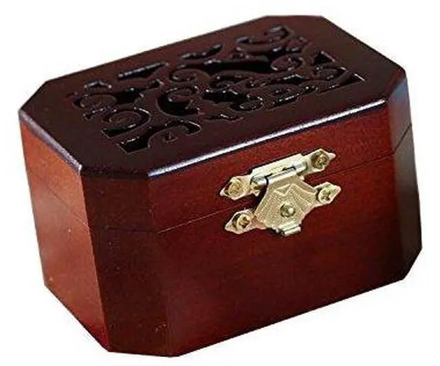 Alt view image 6 of 6 - Vintage Wood Carved Mechanism Musical Box Wind Up Music Box Gift for Christmas/Birthday/Valentine's Day, Melody You are My Sunshine