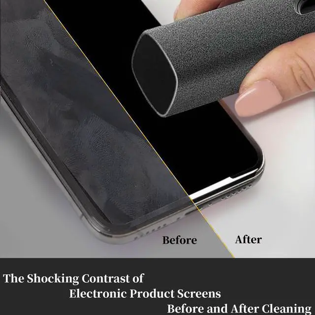 Alt view image 5 of 5 - Car Screen Cleaner Spray and Wipe for Women, Cell Phone Touchscreen Cleaning Wiper Kit Accessories for MacBook Display iPad iPhone Mac Laptop Computer Monitor TV Screens, Black Grey White