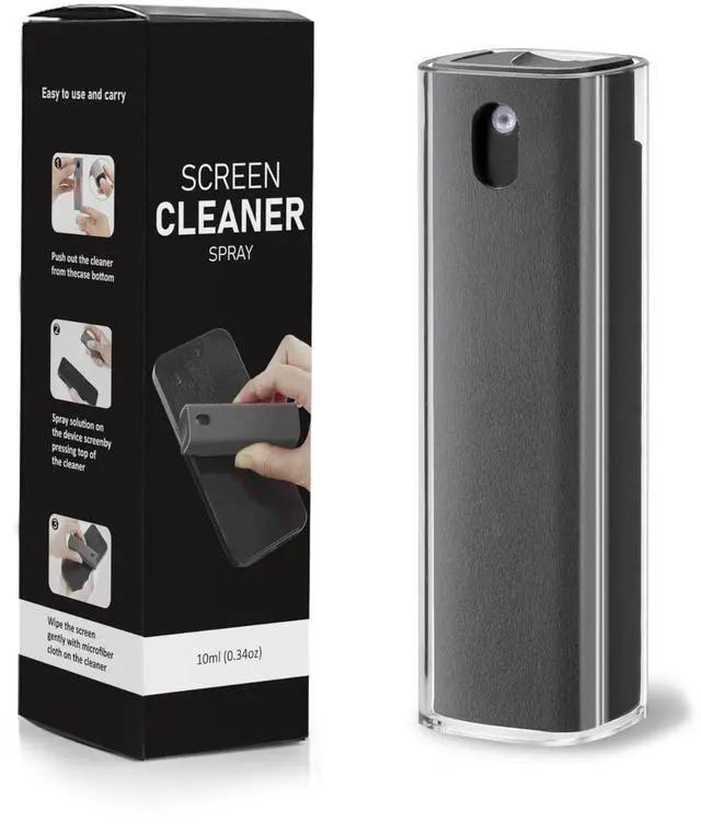 Main image of Screen Cleaner Spray Kit 3-in-1 Detachable Design with Built-in 10mL Spray Bottle, Microfiber Cloth & Protective Shell for Phone, Tablet, Laptop, Car Display & Touchscreens