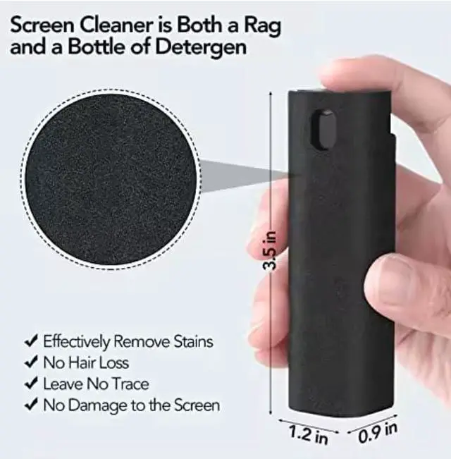 Alt view image 4 of 7 - Screen Cleaner Spray Kit 3-in-1 Detachable Design with Built-in 10mL Spray Bottle, Microfiber Cloth & Protective Shell for Phone, Tablet, Laptop, Car Display & Touchscreens