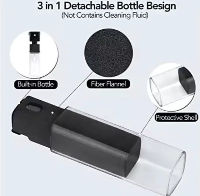 Alt view image 3 of 7 - Screen Cleaner Spray Kit 3-in-1 Detachable Design with Built-in 10mL Spray Bottle, Microfiber Cloth & Protective Shell for Phone, Tablet, Laptop, Car Display & Touchscreens