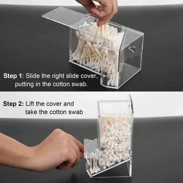 Alt view image 3 of 7 - Qtip Dispenser Cotton Swab Holder, Large Acrylic Q Tip Dispenser Storage Organizer Modern Containers Countertop Decor for Bathroom Restroom (Clear, Cotton Swab Dispenser Only)
