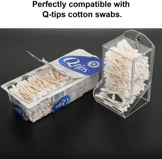 Alt view image 4 of 7 - Qtip Dispenser Cotton Swab Holder, Large Acrylic Q Tip Dispenser Storage Organizer Modern Containers Countertop Decor for Bathroom Restroom (Clear, Cotton Swab Dispenser Only)