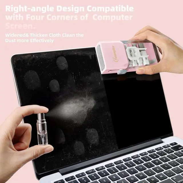 Alt view image 3 of 7 - Keyboard Cleaning Kit, All in 1 Laptop Cleaning Kit for MacBook iPhone iPad Camera Lens Airpods Computer, Compact Keyboard Cleaner with Spray and Brush, Multitool for Electronic Screen
