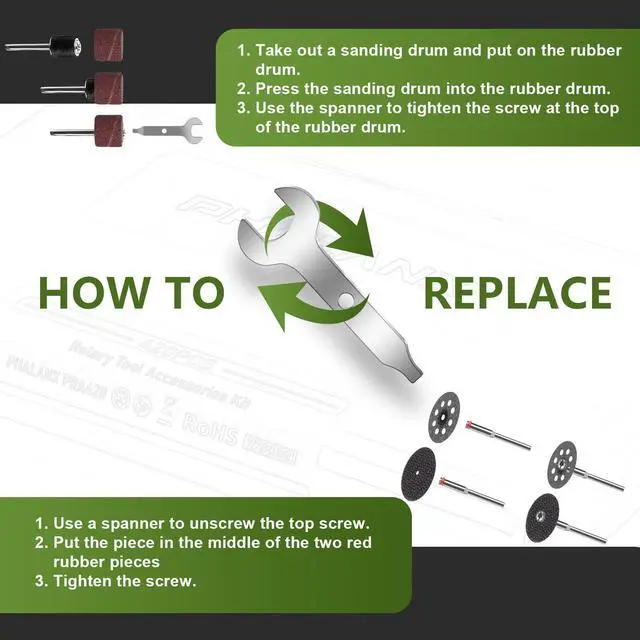 Alt view image 3 of 6 - Rotary Tool Accessory Kit, 420 Pcs Accessories Kit, 1/8"(3.2mm) Diameter Shanks, Universal Fitment All Rotary Tool for Easy Cutting, Sanding, Grinding, Sharpening, Engraving, Carving- PRA420
