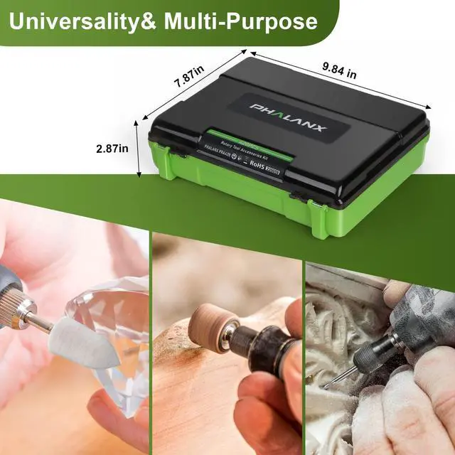 Alt view image 5 of 6 - Rotary Tool Accessory Kit, 420 Pcs Accessories Kit, 1/8"(3.2mm) Diameter Shanks, Universal Fitment All Rotary Tool for Easy Cutting, Sanding, Grinding, Sharpening, Engraving, Carving- PRA420