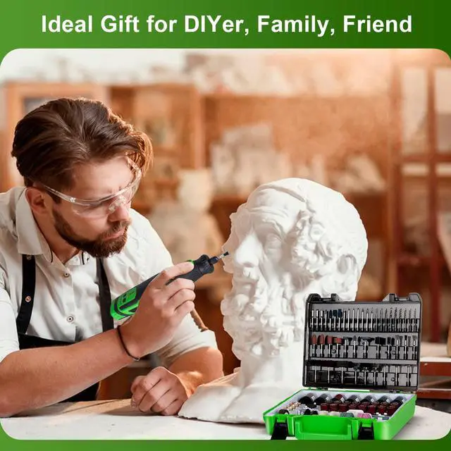 Alt view image 6 of 6 - Rotary Tool Accessory Kit, 420 Pcs Accessories Kit, 1/8"(3.2mm) Diameter Shanks, Universal Fitment All Rotary Tool for Easy Cutting, Sanding, Grinding, Sharpening, Engraving, Carving- PRA420