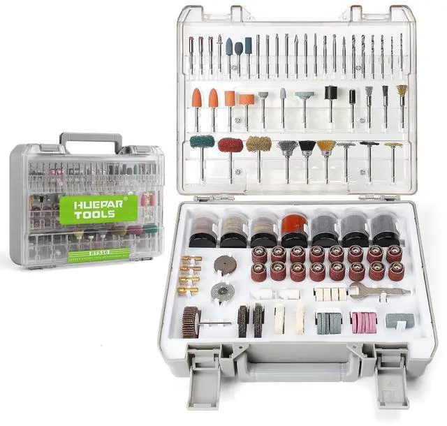 Main image of 510-Piece Rotary Tool Accessories Kit, 1/8 inch (3.2mm) Diameter Shanks, Universal Accessories Bits for Easy Cutting, Sanding, Grinding, Carving, Polishing, Drilling and Engraving