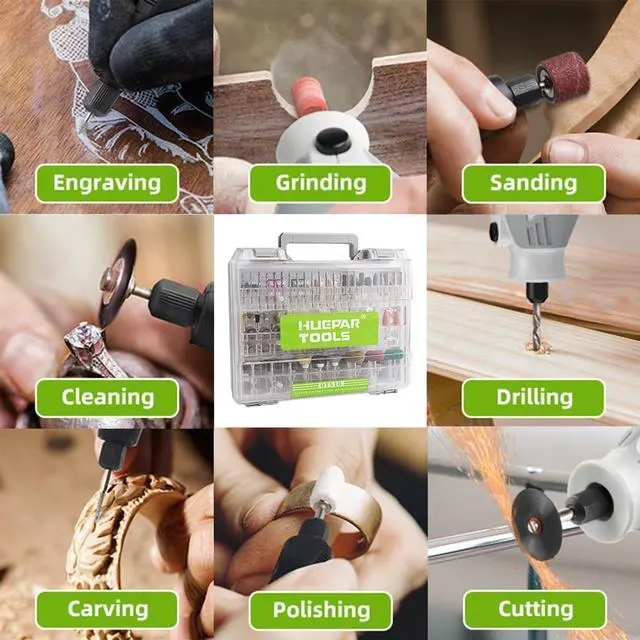 Alt view image 5 of 7 - 510-Piece Rotary Tool Accessories Kit, 1/8 inch (3.2mm) Diameter Shanks, Universal Accessories Bits for Easy Cutting, Sanding, Grinding, Carving, Polishing, Drilling and Engraving
