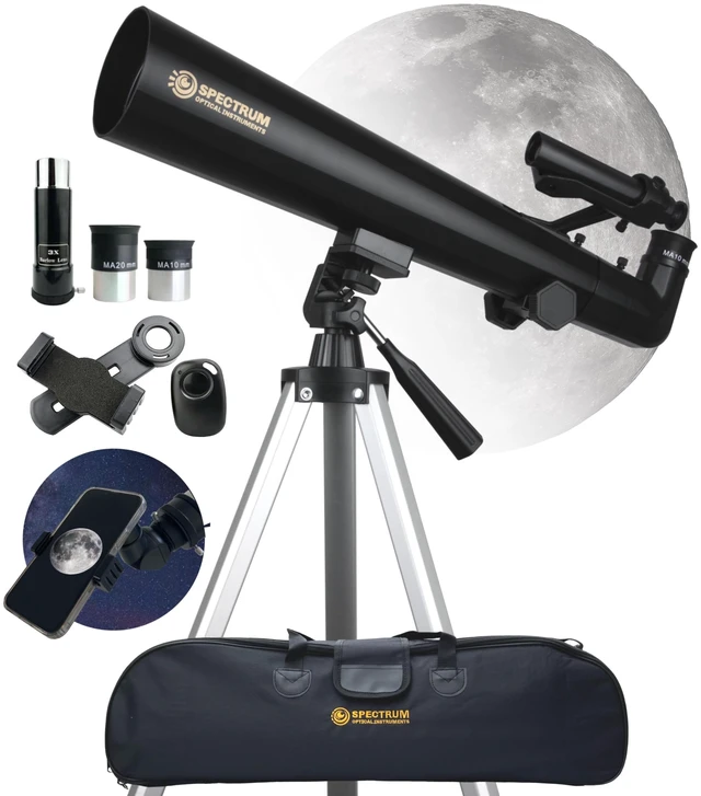 Main image of SpectrumOI TourStar 80 AZ Telescope for Adults Astronomy Gifts, Professional Telescope Premium Refractor 80mm Aperture 500mm Focal Length with Carry Bag and Phone Holder