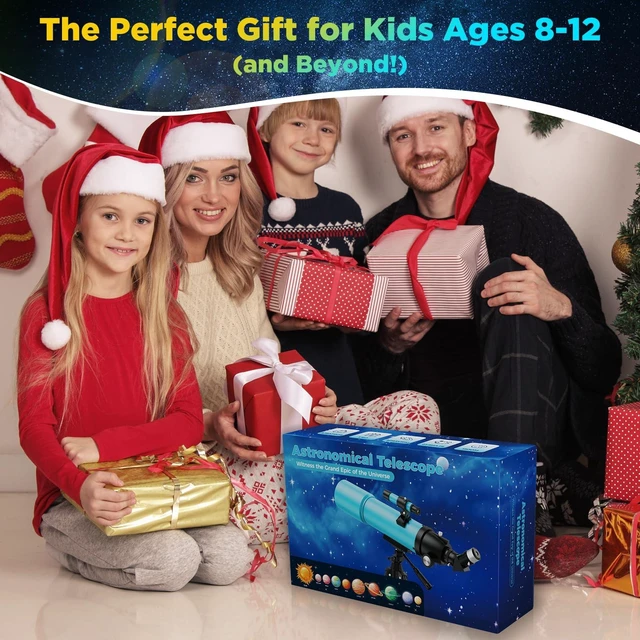 Alt view image 7 of 7 - 90mm Refractor Telescope for Adults & Kids: 150X Scope with 133cm Tripod 90mm Large Aperture, Fully Multi-Coated Optics, Brighter Views, Higher Contrast, 20X-150X Magnification, Tool-Free Setup
