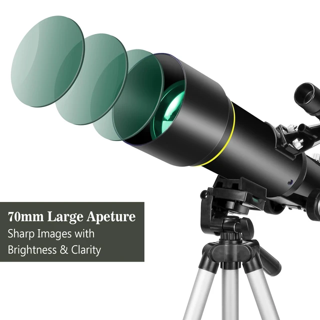 Alt view image 2 of 7 - Telescopes, Telescope for Kids and Adults Beginners, 70mm Aperture 400mm Focus Length Refractor Travel Telescope with AZ Mount for Observe The Moon and Landscape