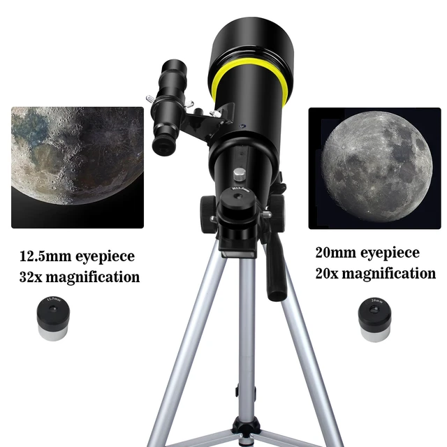 Alt view image 3 of 7 - Telescopes, Telescope for Kids and Adults Beginners, 70mm Aperture 400mm Focus Length Refractor Travel Telescope with AZ Mount for Observe The Moon and Landscape